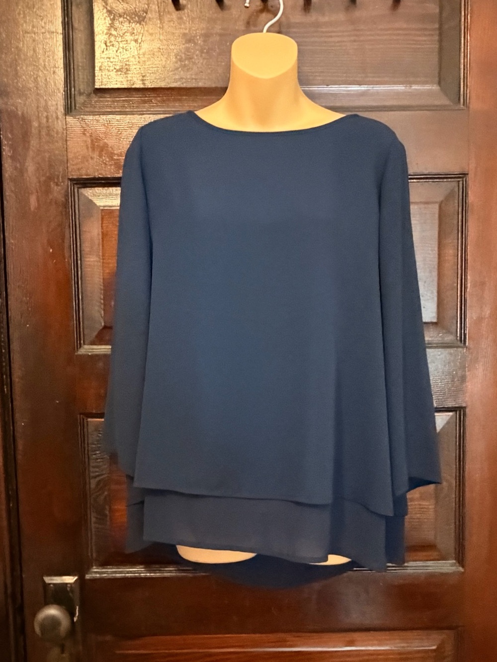 Dalia Navy Layered Chiffon Blouse
